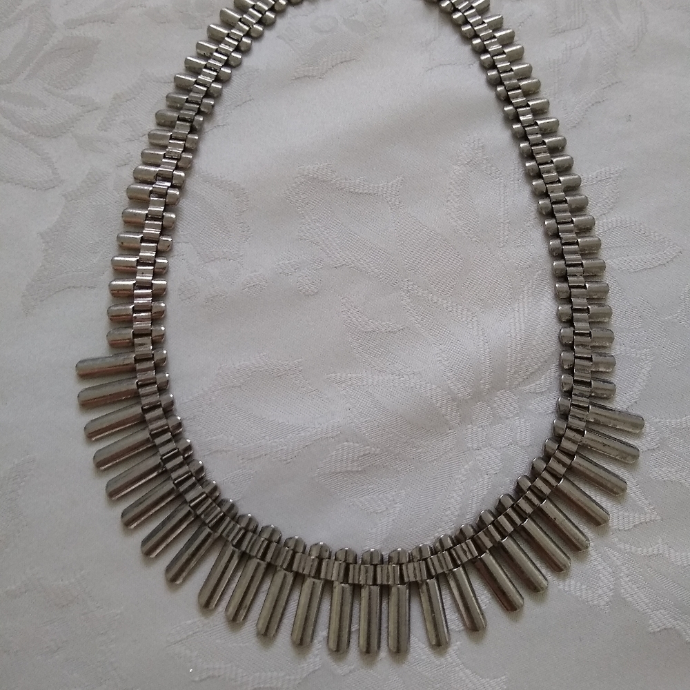 925 Sterling silver Cleopatra statement chunky chain link vintage necklace